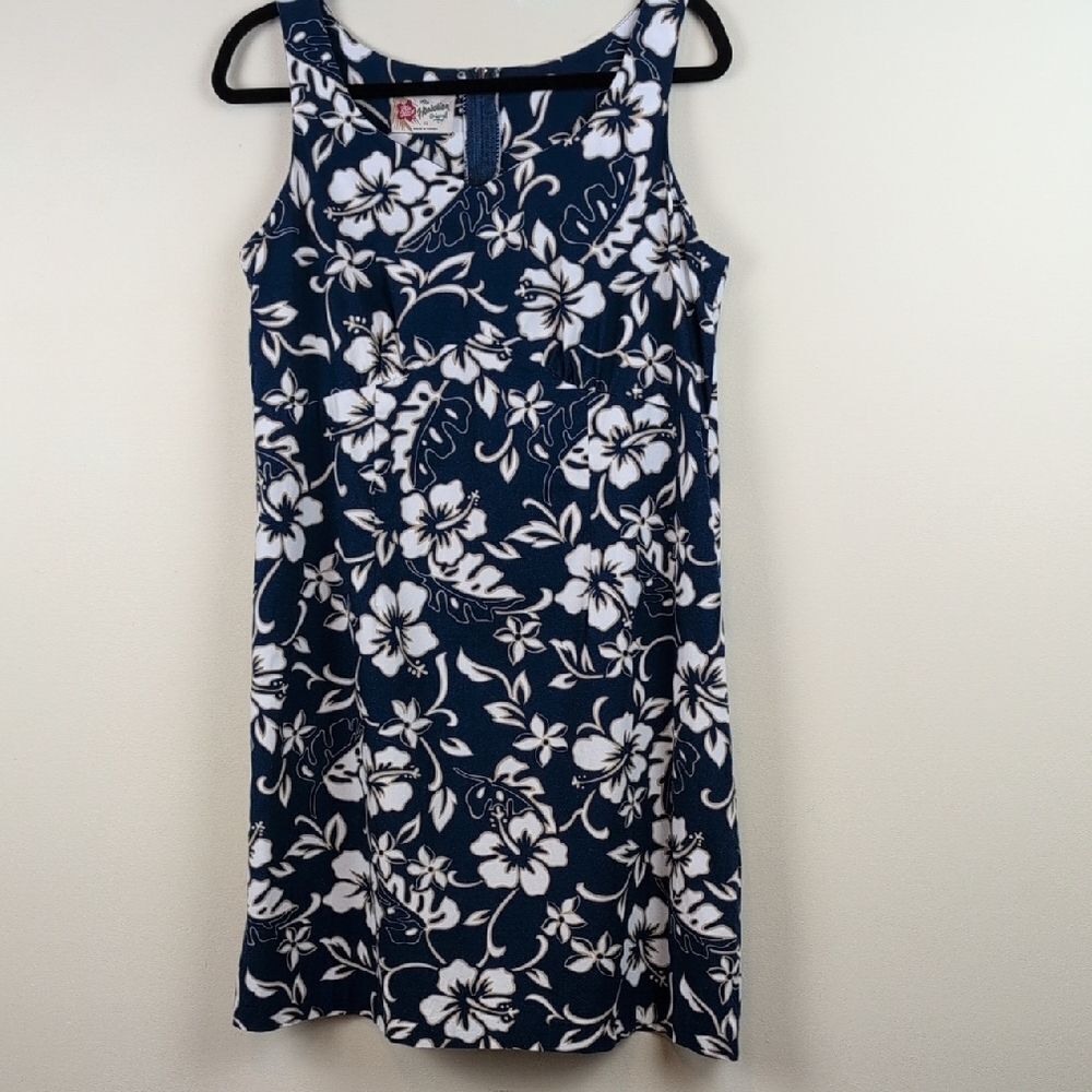 Hilo Hattie The Hawaiian Original Floral Sleeveless Cotton Poplin Dress  Size 14